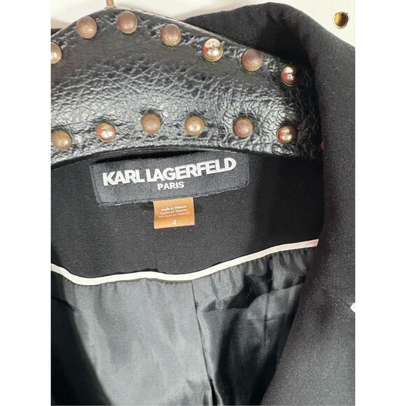 Karl Lagerfeld pipe trim blazer jacket size 4 - Picture 6 of 6